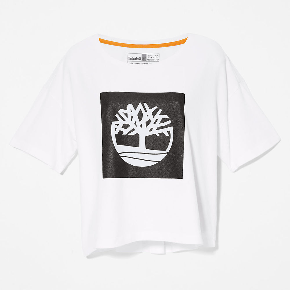 Cropped Logo T-Shirt for Women in White Timberland Sale