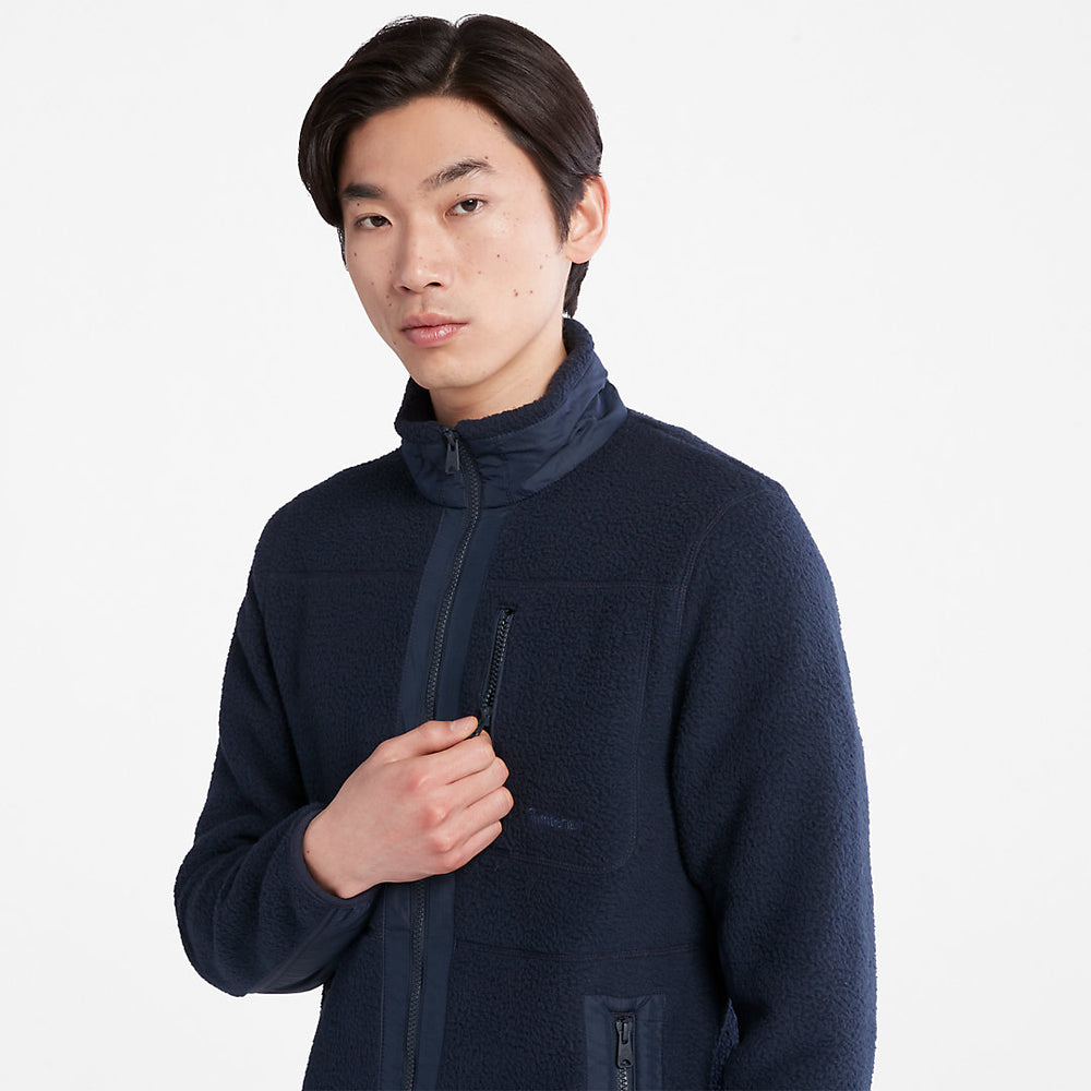 Sherpa Fleece Jacket for Men in Navy Timberland For Sale