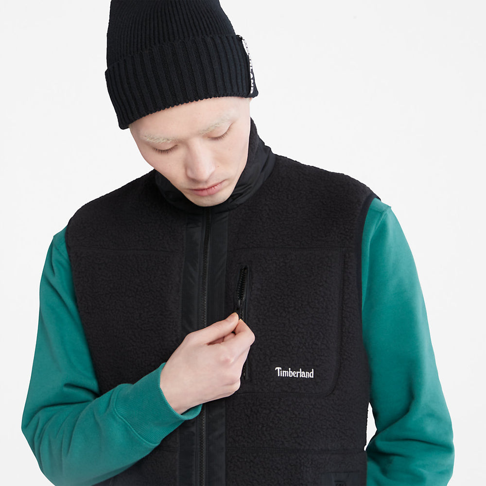 High-pile Fleece Gilet for Men in Black Timberland Sale