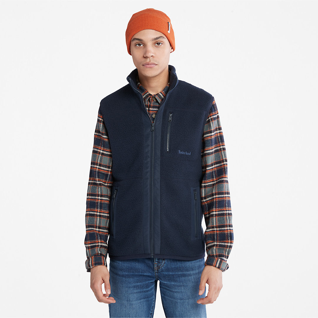 High-pile Fleece Gilet for Men in Navy Timberland Online