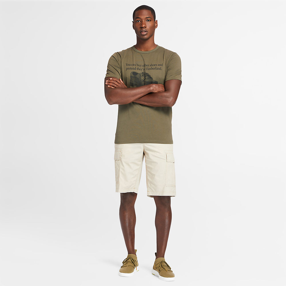 Poplin Cargo Shorts for Men in Beige Timberland For Sale