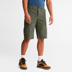 Poplin Cargo Shorts for Men in Dark Green Timberland Outlet