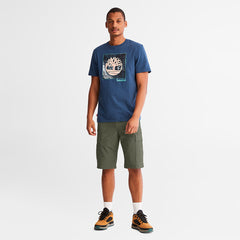 Poplin Cargo Shorts for Men in Dark Green Timberland Outlet