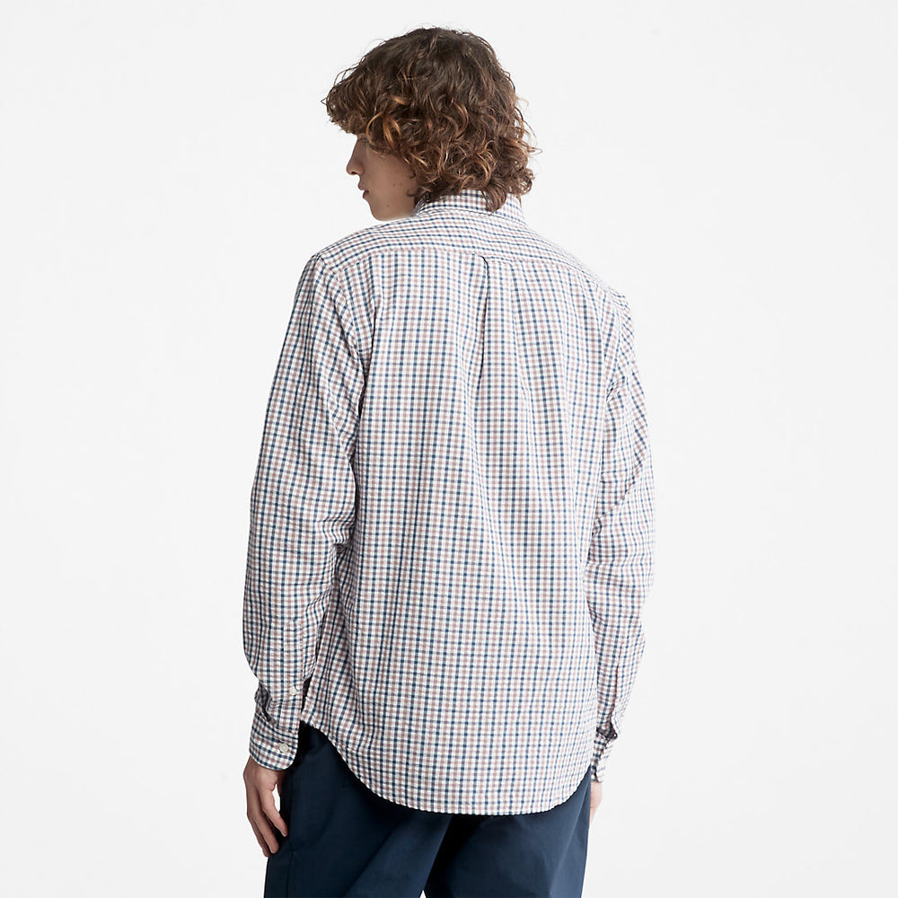 Seersucker Gingham Shirt for Men in Purple Timberland US