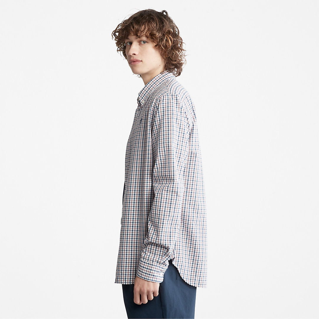 Seersucker Gingham Shirt for Men in Purple Timberland US