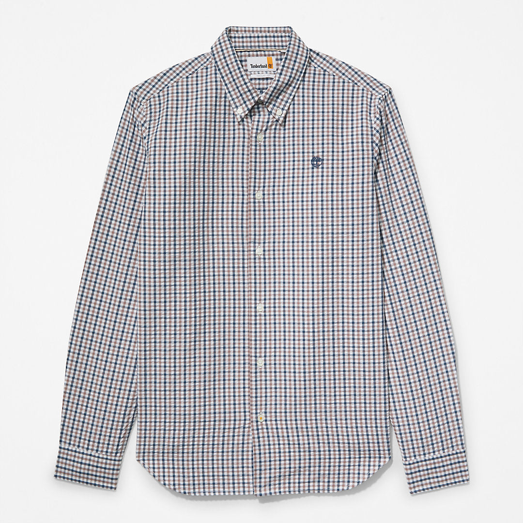 Seersucker Gingham Shirt for Men in Purple Timberland US