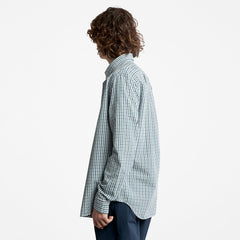 Seersucker Gingham Shirt for Men in Green Timberland On Sale