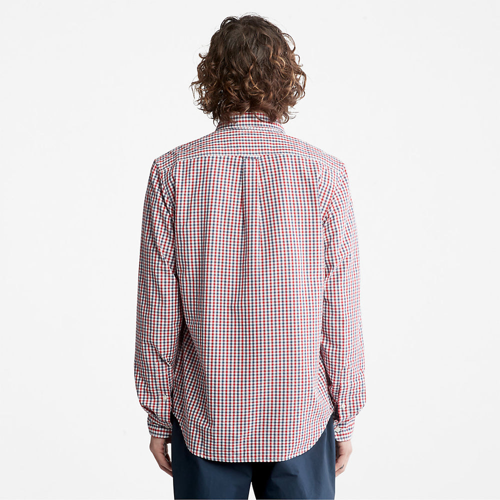 Seersucker Gingham Shirt for Men in Blue Timberland Outlet