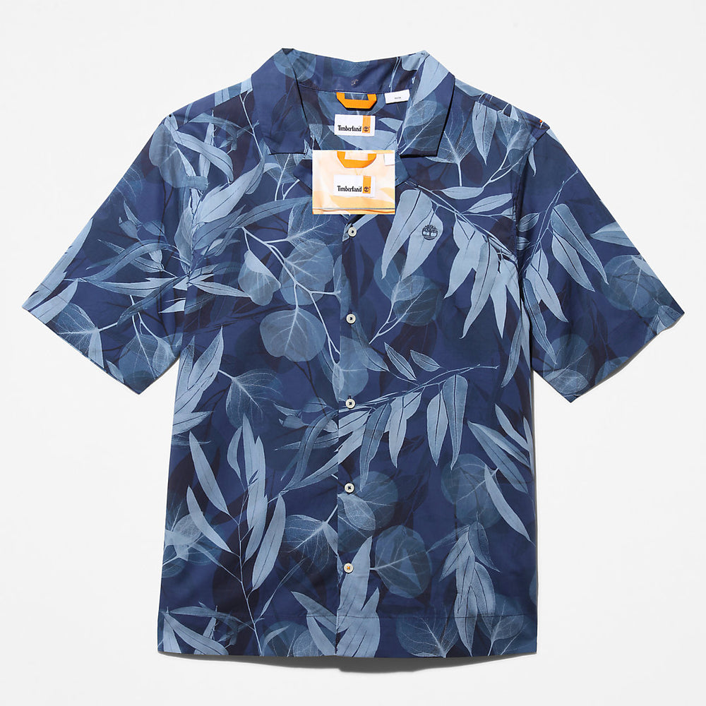 Organic Cotton Resort Shirt for Men in Blue Timberland For Sale