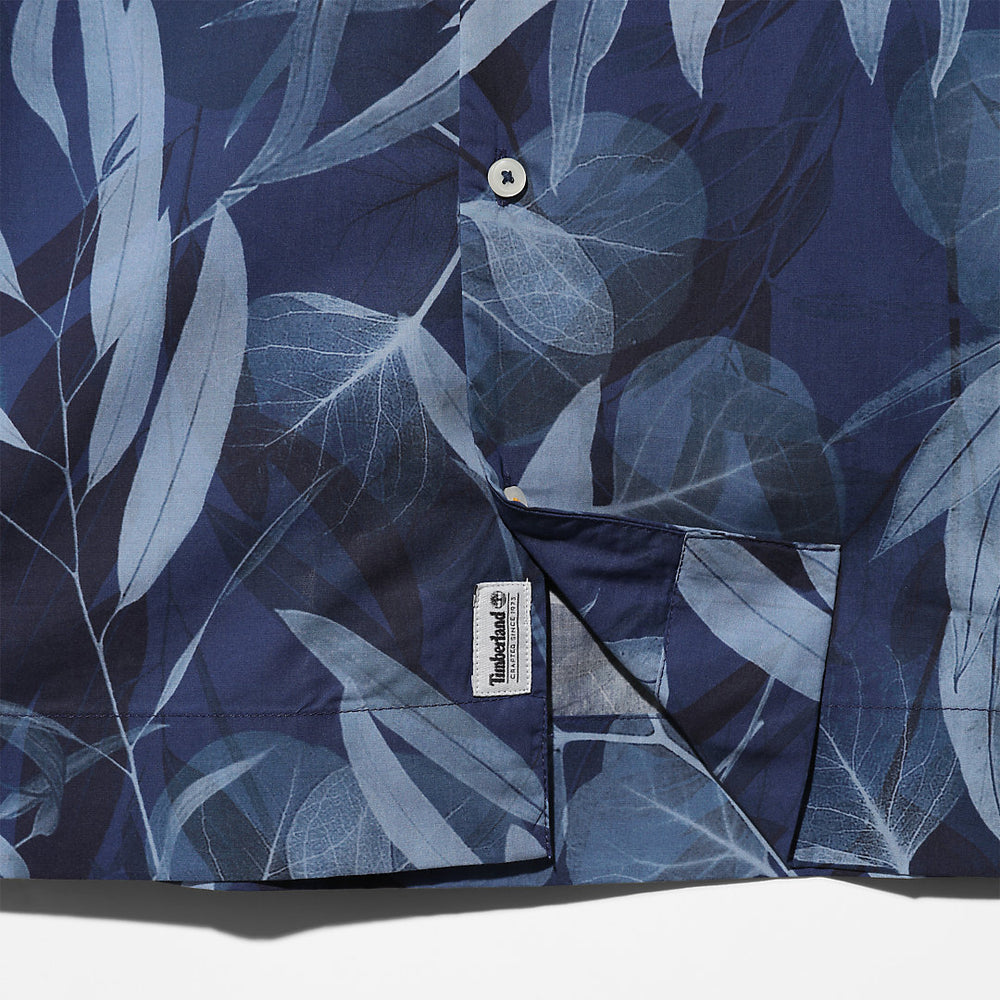 Organic Cotton Resort Shirt for Men in Blue Timberland For Sale