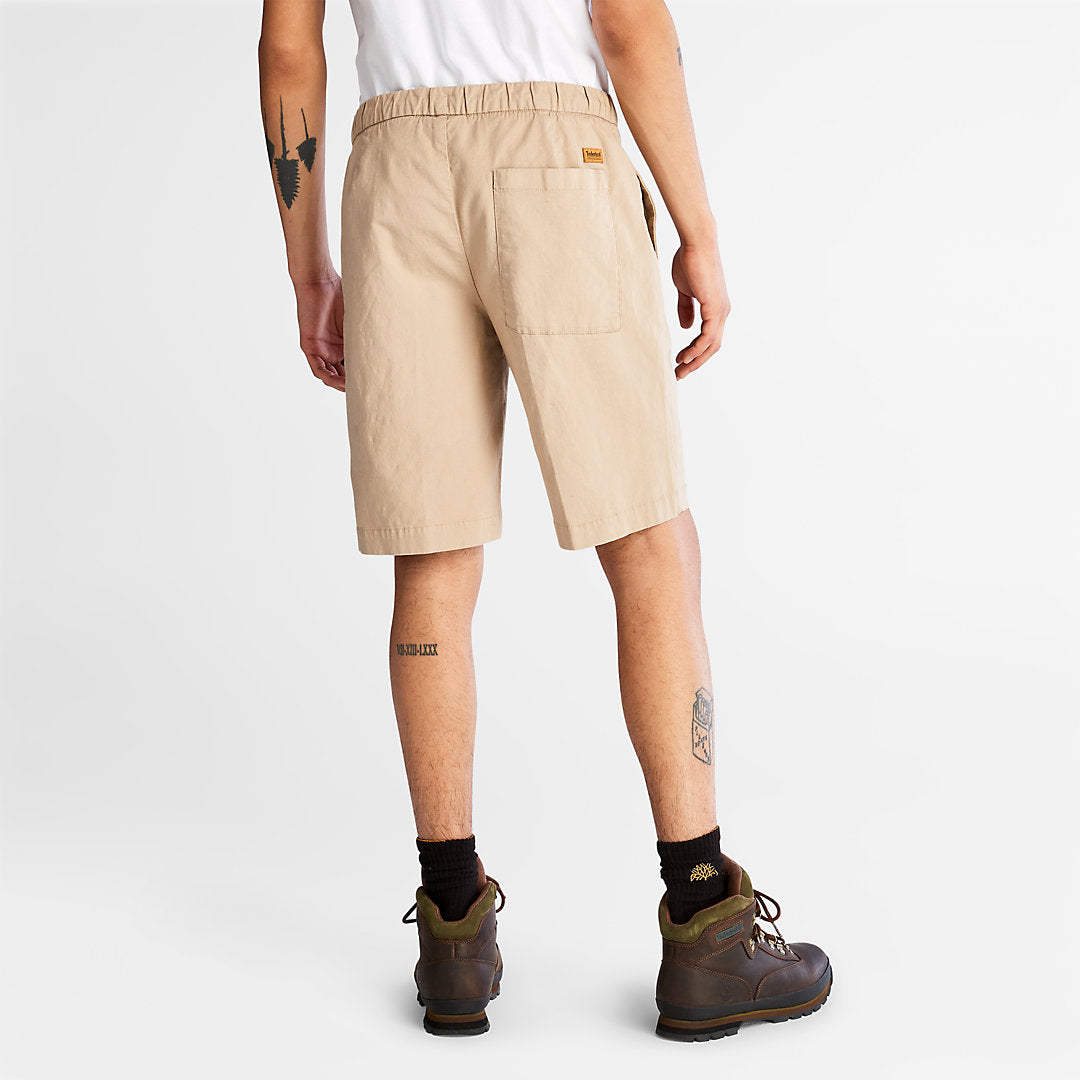 Cotton and Linen-Blend Shorts for Men in Beige Timberland For Sale