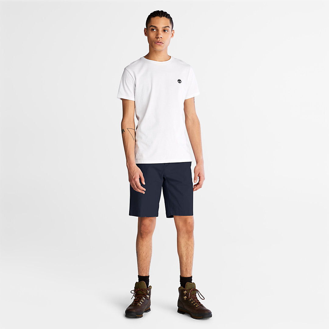Cotton and Linen-Blend Shorts for Men in Navy Timberland Outlet