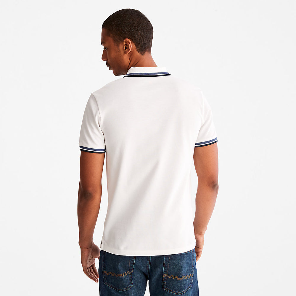 Millers River Tipped Polo Shirt for Men in White Timberland On Sale