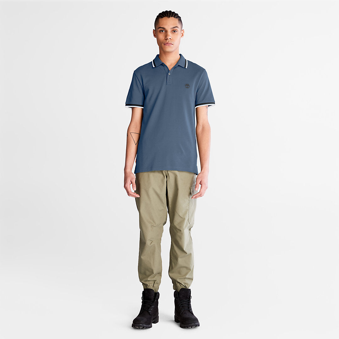 Millers River Tipped Polo Shirt for Men in Blue Timberland For Sale