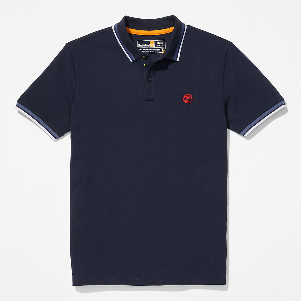 Millers River Tipped Polo Shirt for Men in Navy Timberland Sale