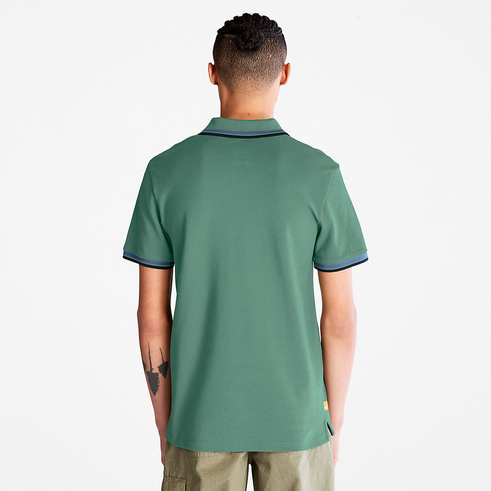 Millers River Tipped Polo Shirt for Men in Green Timberland Outlet