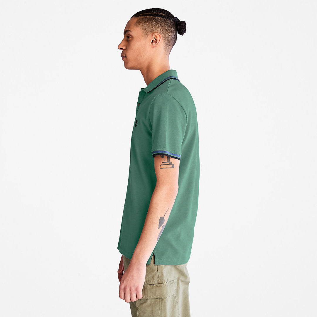 Millers River Tipped Polo Shirt for Men in Green Timberland Outlet