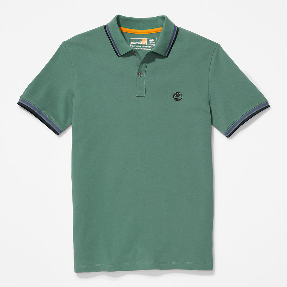 Millers River Tipped Polo Shirt for Men in Green Timberland Outlet