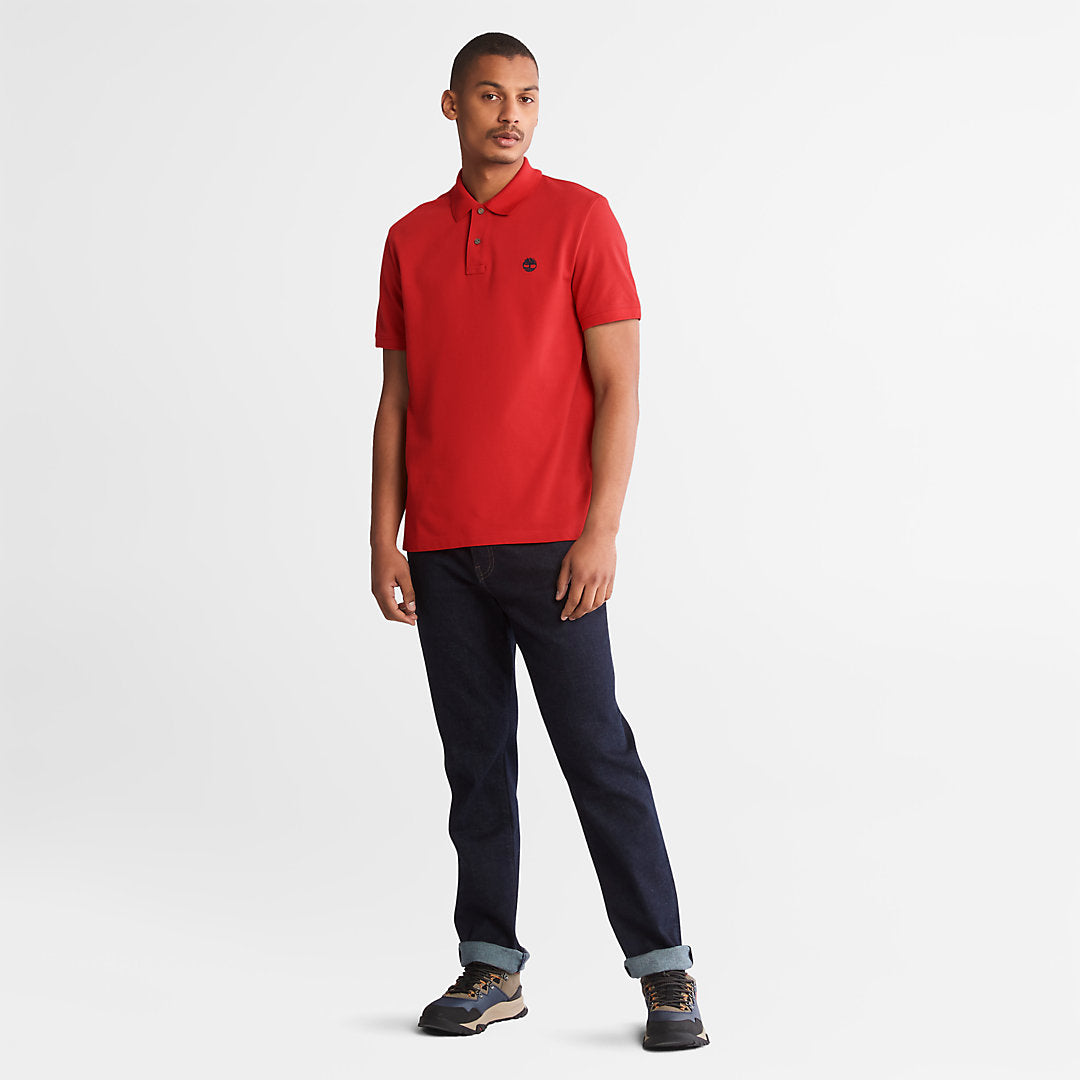 Millers River Pique Polo Shirt for Men in Red Timberland Sale
