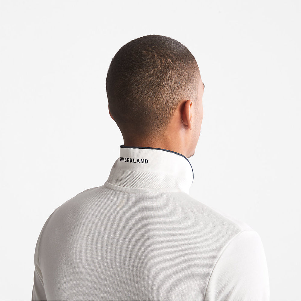 Millers River Print-Collar Polo Shirt for Men in White Timberland On Sale
