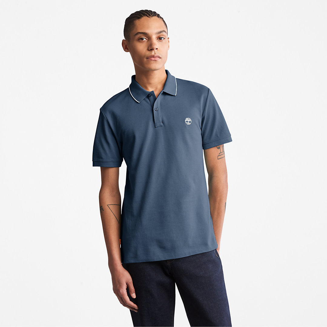 Millers River Print-Collar Polo Shirt for Men in Blue Timberland For Sale