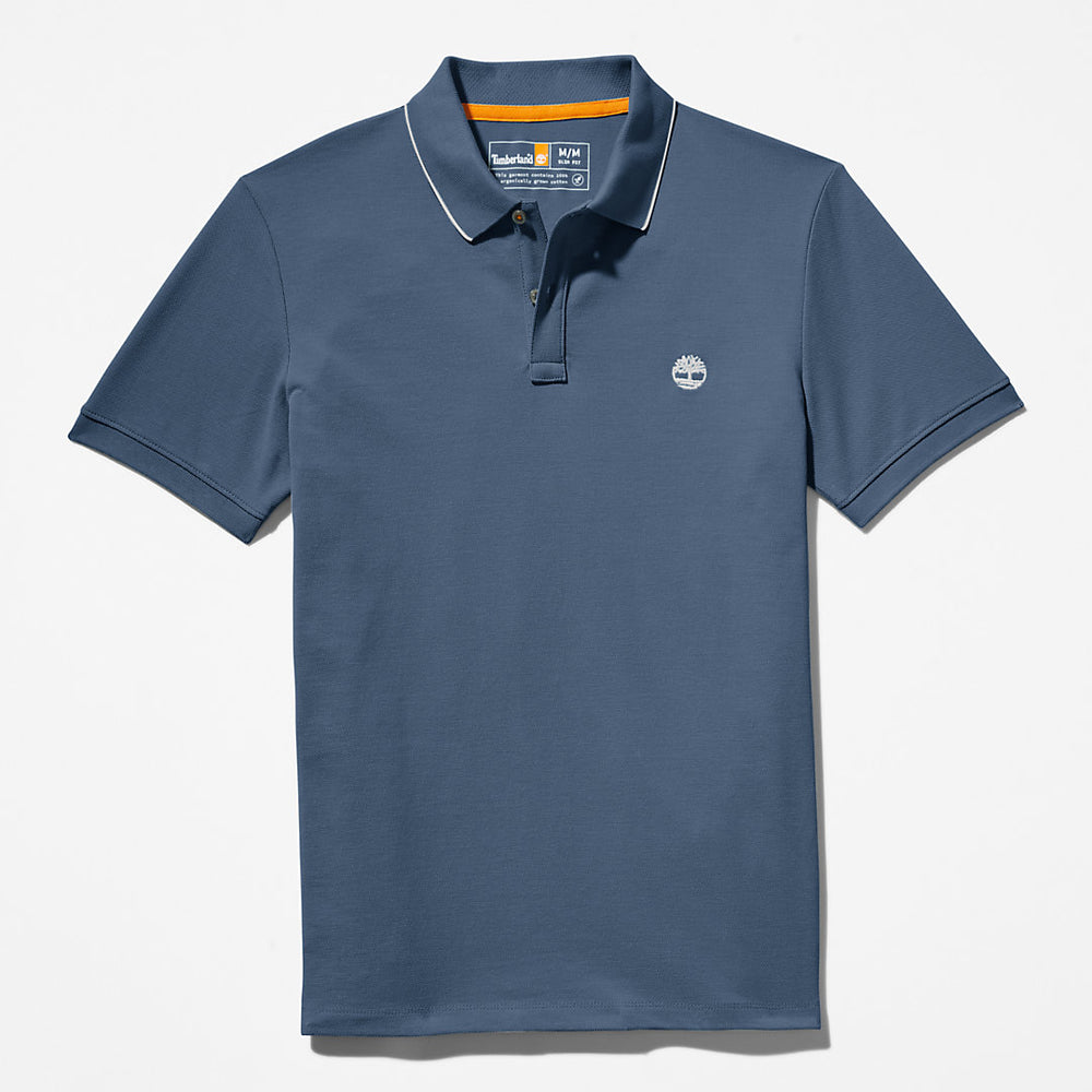 Millers River Print-Collar Polo Shirt for Men in Blue Timberland For Sale