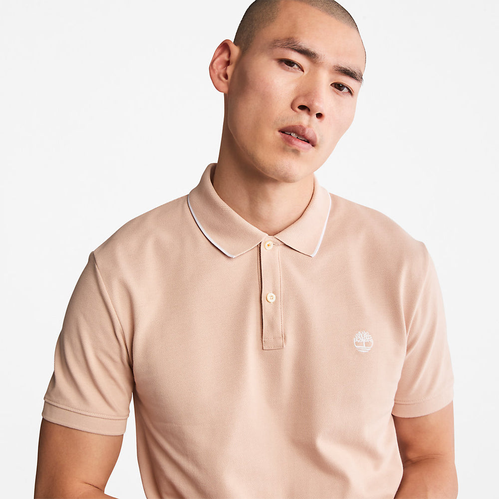Millers River Print-Collar Polo Shirt for Men in Light Pink Timberland Online