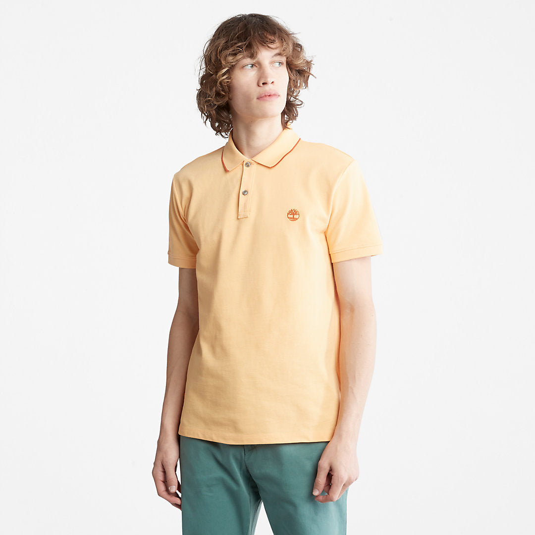 Millers River Print-Collar Polo Shirt for Men in Yellow Timberland Sale