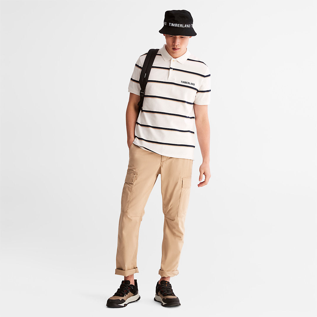 Zealand River Striped Polo Shirt for Men in White Timberland Discount
