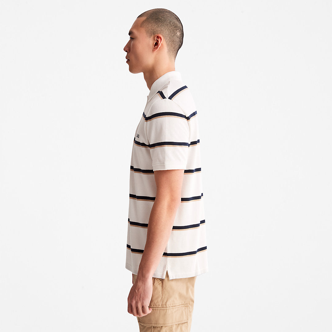 Zealand River Striped Polo Shirt for Men in White Timberland Discount