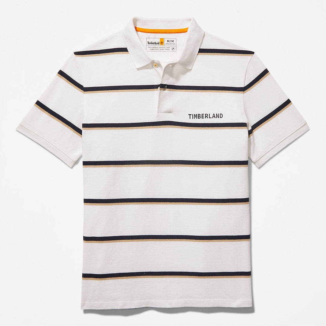Zealand River Striped Polo Shirt for Men in White Timberland Discount