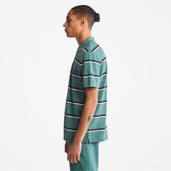 Zealand River Striped Polo Shirt for Men in Green Timberland On Sale