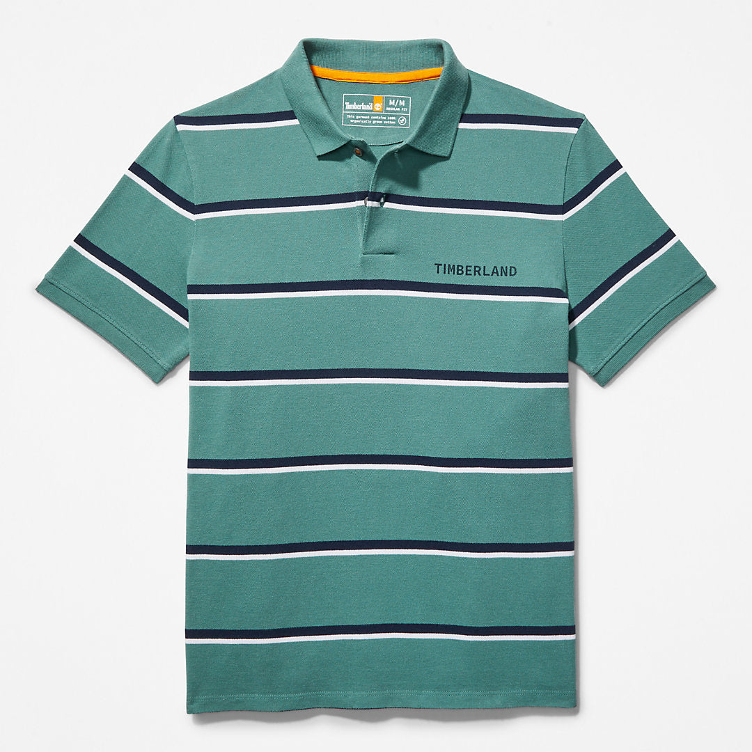 Zealand River Striped Polo Shirt for Men in Green Timberland On Sale