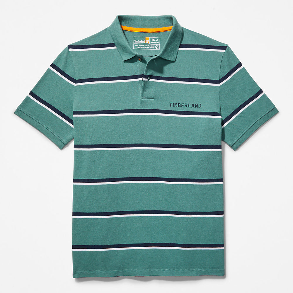 Zealand River Striped Polo Shirt for Men in Green Timberland On Sale