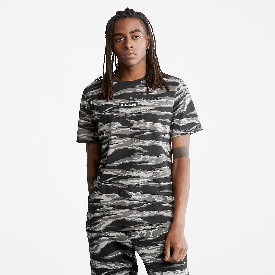 White Tiger Print T-Shirt for Men in Camo Timberland For Sale