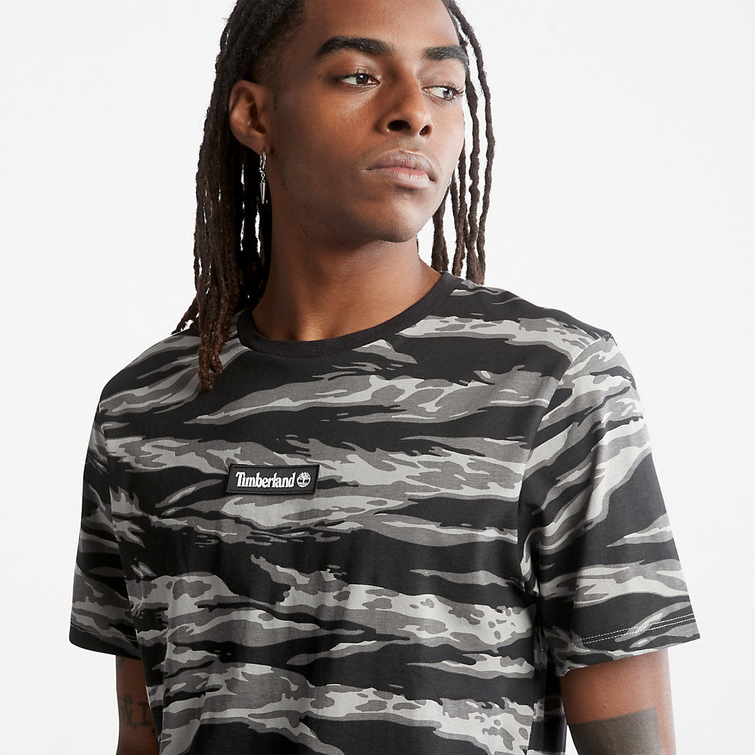 White Tiger Print T-Shirt for Men in Camo Timberland For Sale