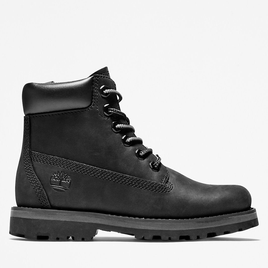 Courma 6 Inch Side-Zip Boot for Youth in Black Timberland Online