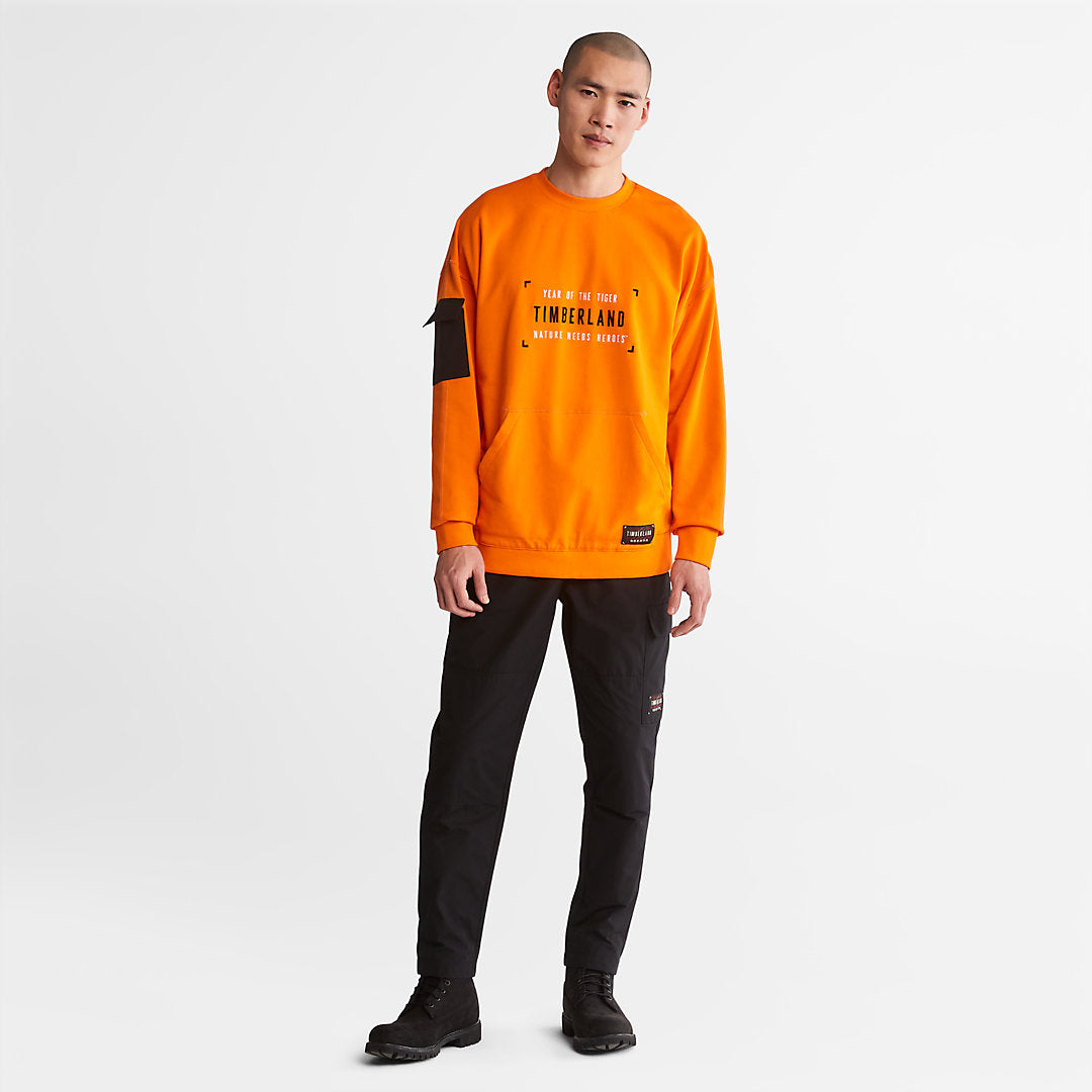 Year of the Tiger Sweatshirt for Men in Orange Timberland Discount