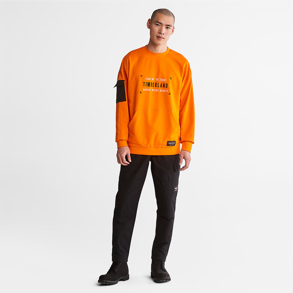 Year of the Tiger Sweatshirt for Men in Orange Timberland Discount