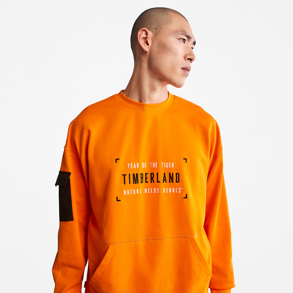Year of the Tiger Sweatshirt for Men in Orange Timberland Discount