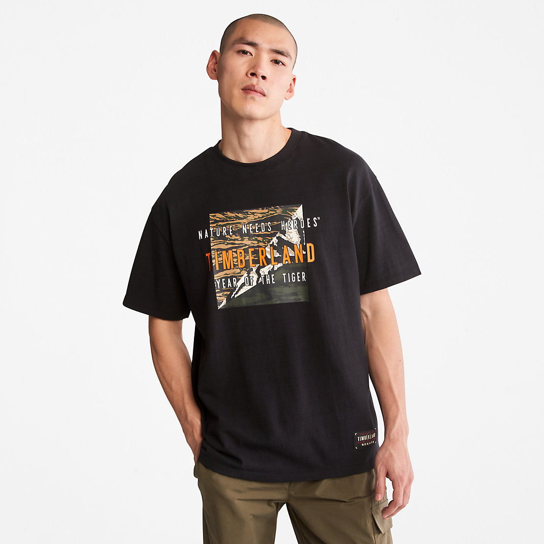 Year of the Tiger T-Shirt for Men in Black Timberland On Sale