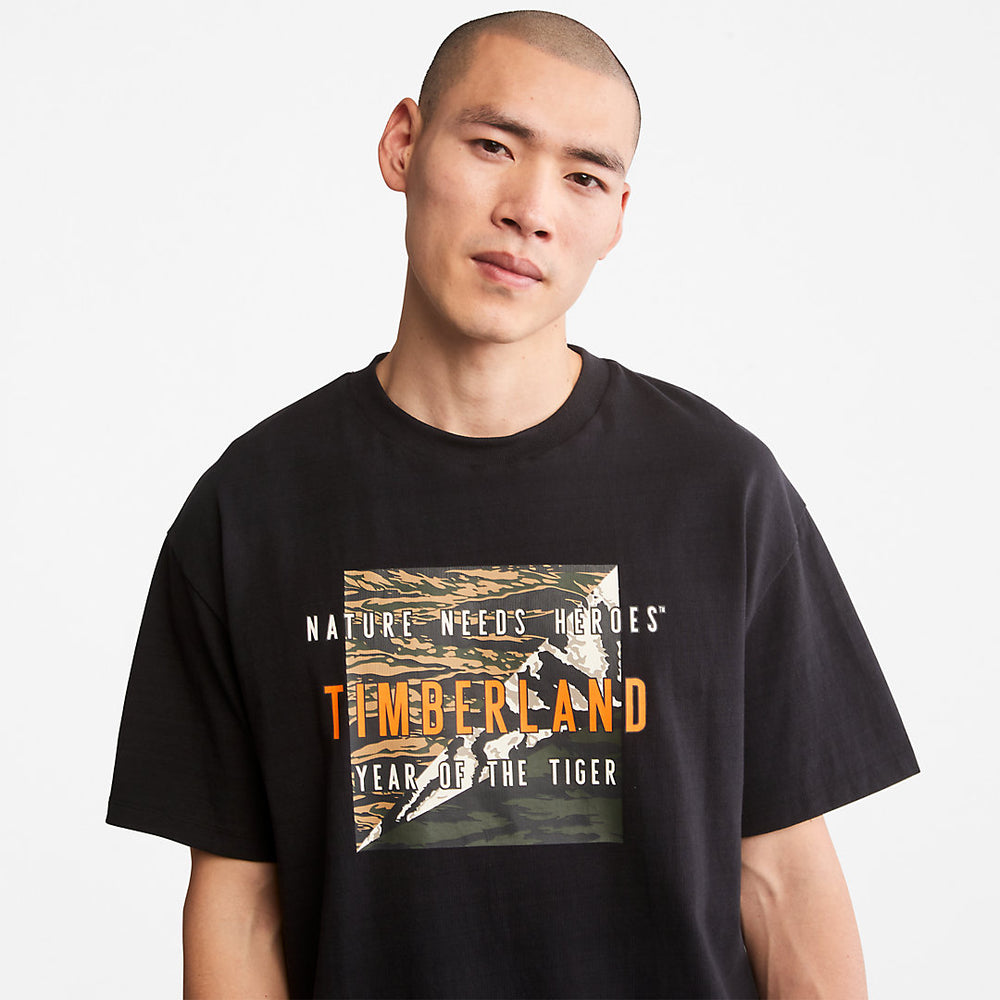 Year of the Tiger T-Shirt for Men in Black Timberland On Sale