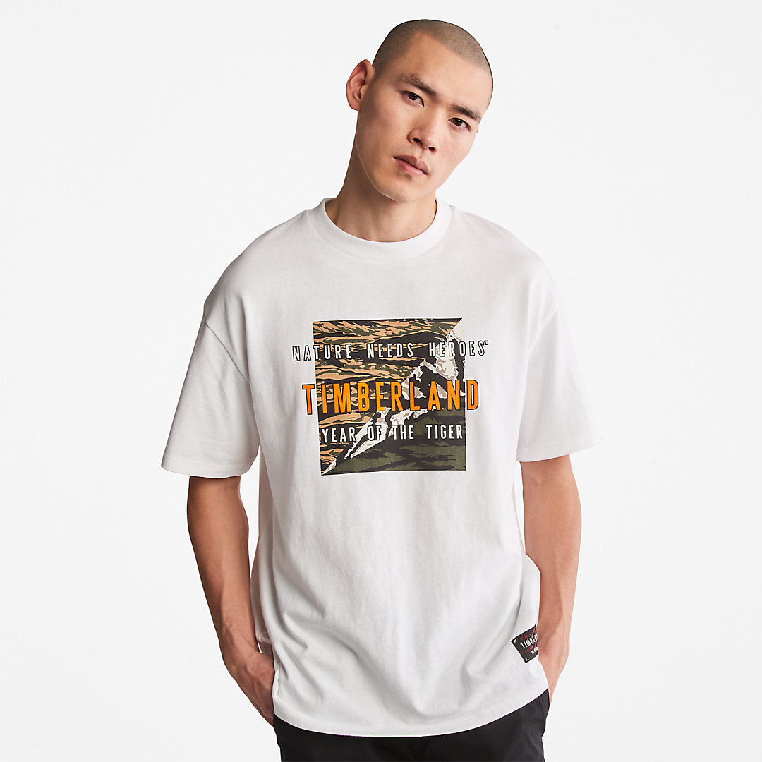 Year of the Tiger T-Shirt for Men in White Timberland For Sale