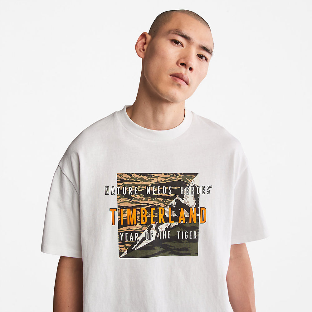 Year of the Tiger T-Shirt for Men in White Timberland For Sale