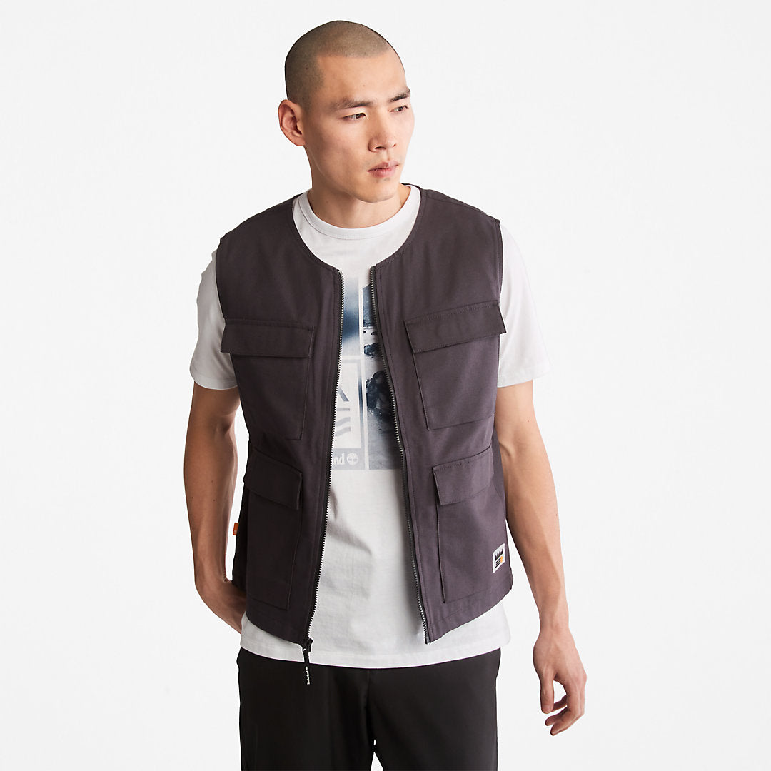 Progressive Utility Multi-Pocket Gilet for Men in Black Timberland Sale
