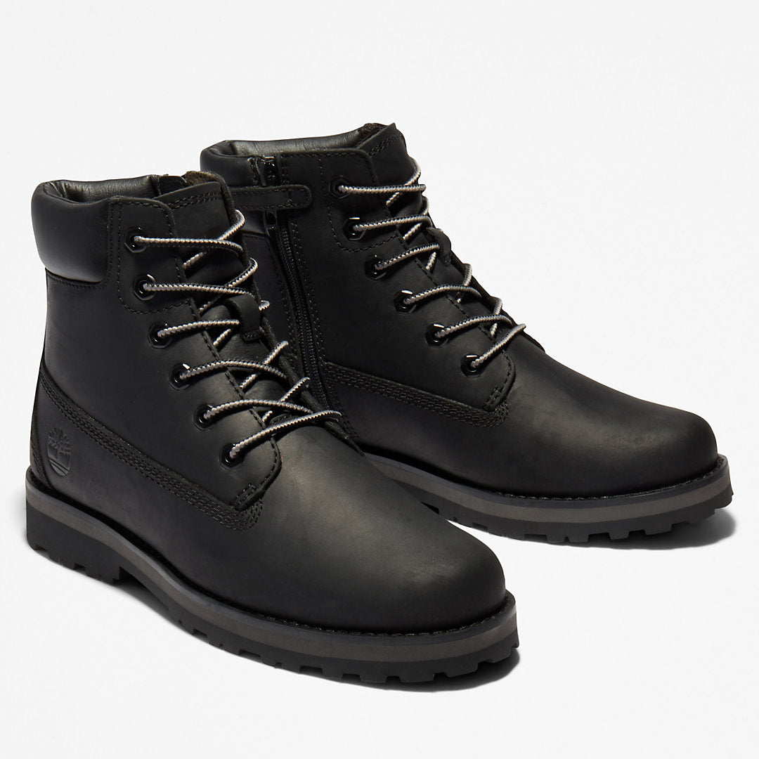 Courma Kid 6 Inch Side-zip Boot for Junior in Black Timberland On Sale