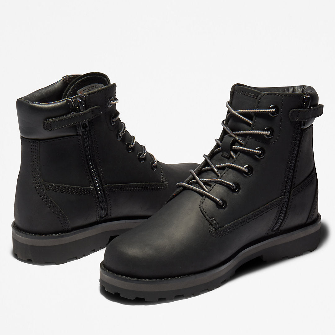 Courma Kid 6 Inch Side-zip Boot for Junior in Black Timberland On Sale