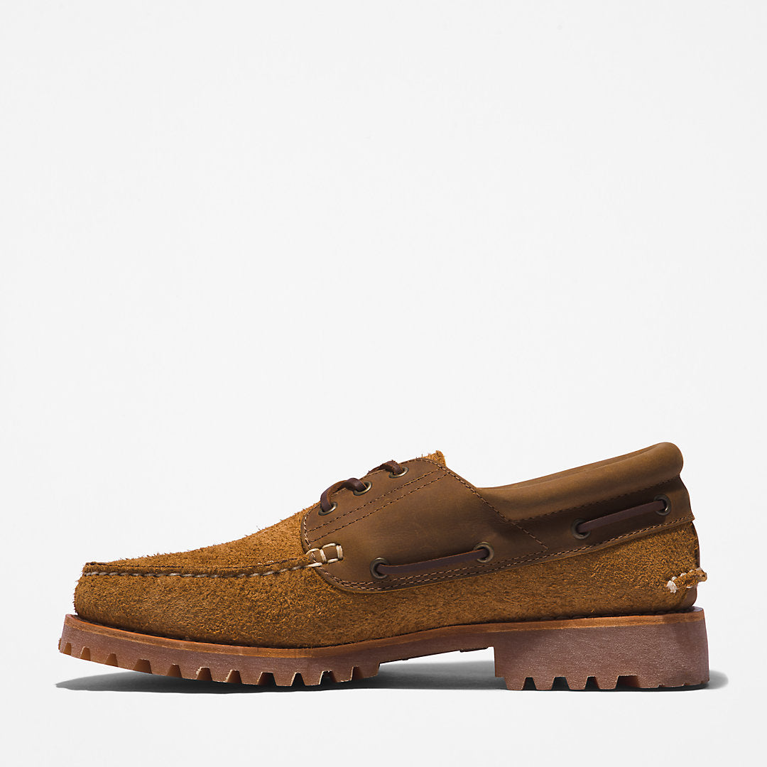 Timberland® 3-Eye Lug Handsewn Boat Shoe for Men in Medium Brown Timberland US