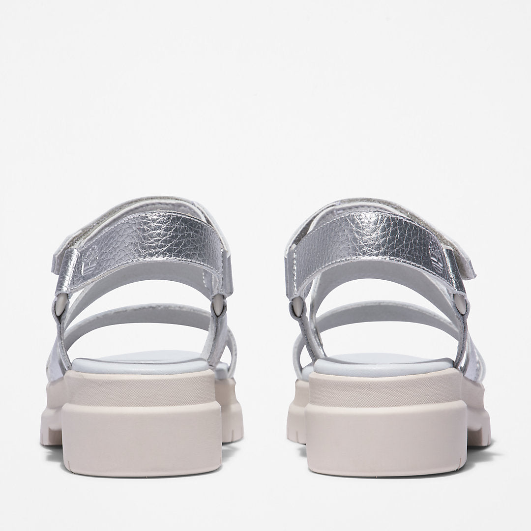 London Vibe Ankle-Strap Sandal for Women in Silver Timberland On Sale