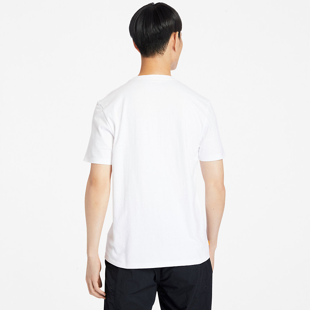 Stack Logo T-Shirt for Men in White Timberland For Sale